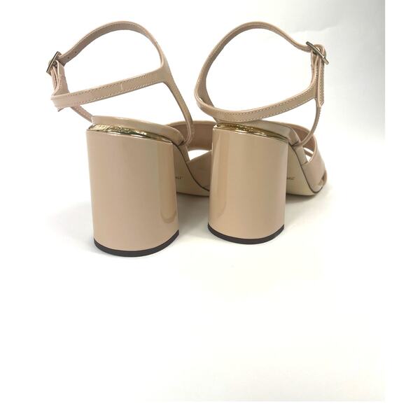 $850 Jimmy Choo EU38 US8 ELLISON85 Cut-Out Open Toe Block Leather Heeled Sandal - Picture 4 of 8